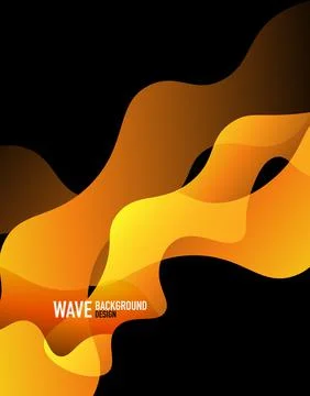 Vertical fluid gradient wave abstract background. Bright color waves in the dark Stock Illustration