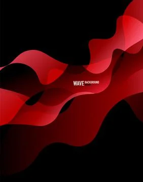 Vertical fluid gradient wave abstract background. Bright color waves in the dark Stock Illustration