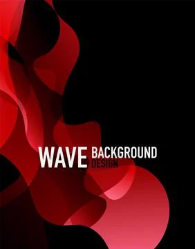 Vertical fluid gradient wave abstract background. Bright color waves in the dark Stock Illustration