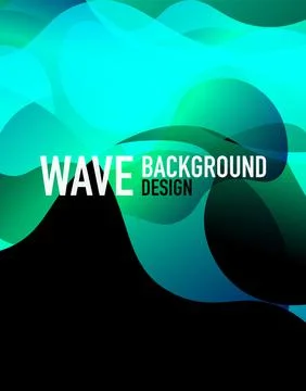 Vertical fluid gradient wave abstract background. Bright color waves in the dark Illustrazione stock