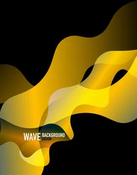 Vertical fluid gradient wave abstract background. Bright color waves in the dark Stock Illustration