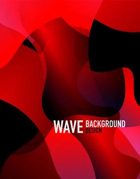 Vertical fluid gradient wave abstract background. Bright color waves in the dark Stock Illustration
