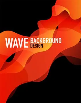 Vertical fluid gradient wave abstract background. Bright color waves in the dark Illustrazione stock