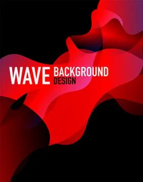 Vertical fluid gradient wave abstract background. Bright color waves in the dark Stock Illustration