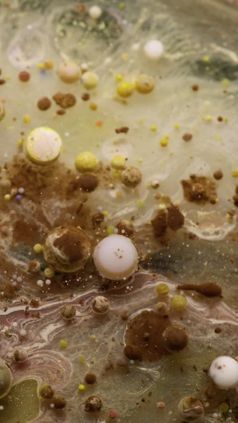 Vertical foam ink marbling bubbles glitter blur Stock Footage 314809950