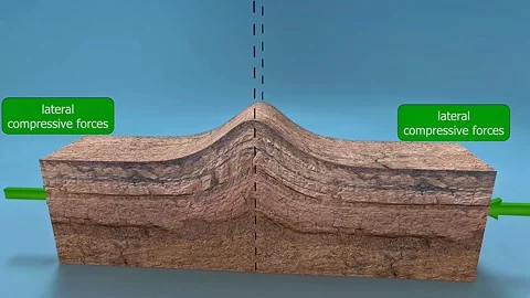 Vertical fold geology Stock Footage 312979079