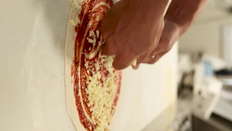 Vertical footage 4k of pizza maker Stock Footage 272499470