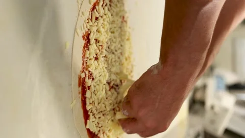 Vertical footage 4k of pizza maker Stock Footage 272500291