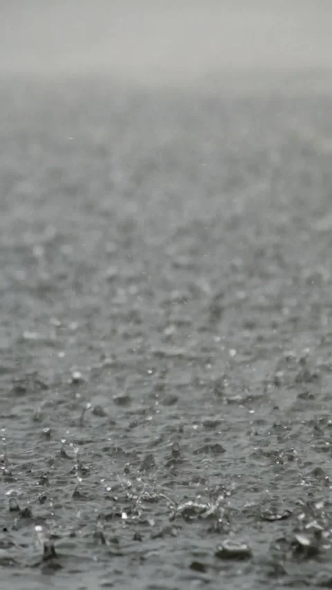 Vertical footage Abstract shapes, patterns and textures of rainwater falling Stock Footage 291533050