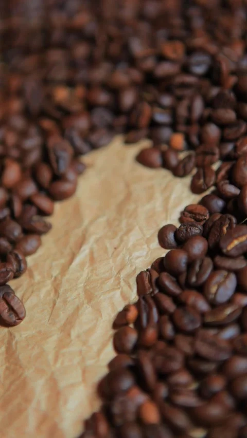 Vertical footage of coffee bean background Stock Footage 292375097