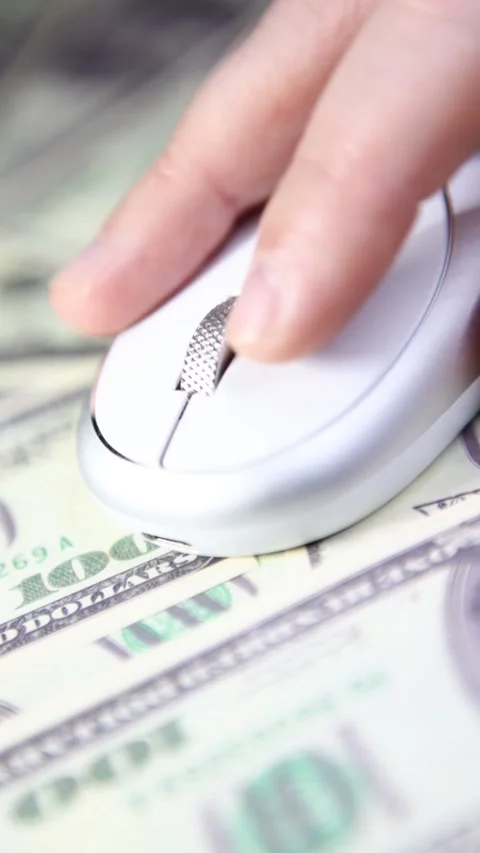 Vertical footage of computer mouse money banknote background Stock Footage 300771409