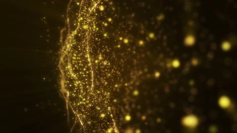 Vertical footage, gold light ray shine glow particle abstract background. Stock Footage 201526137