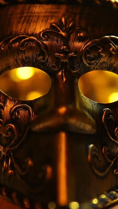 Vertical footage of mask dark background Stock Footage 259630418