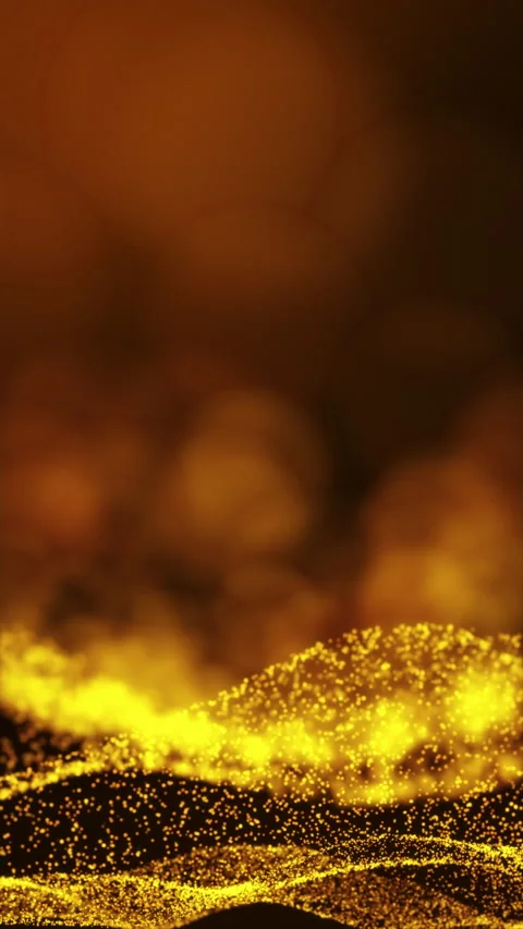 Vertical footage, Seamless loop sparkling gold particles particles . Stock Footage 150259364
