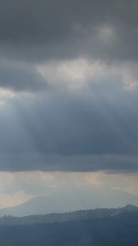Vertical footage of sunlight and clouds moving dramatically Stock Footage 290281673