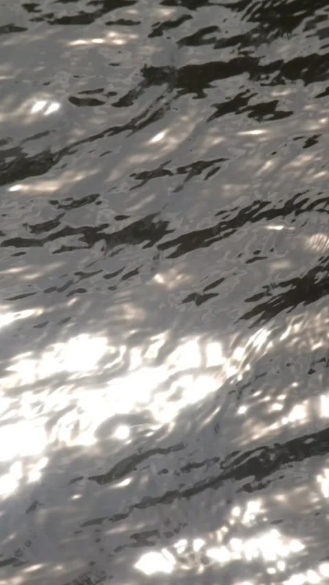 Vertical footage of sunlight reflecting on the surface of a river Stock-Footage 336830276