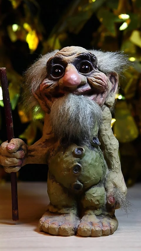 Vertical footage of troll dark background Stock Footage 255565780