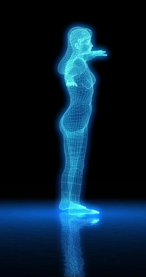Vertical format 3d Woman, Video stock 308919404