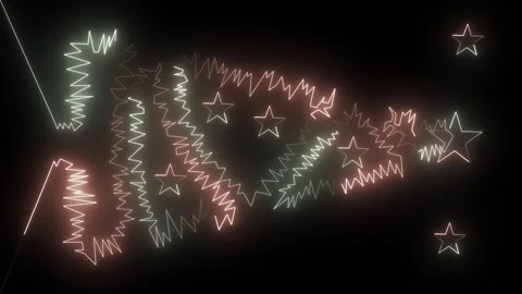 Vertical format christmas three on black background. Neon glowing beams shin Stock Footage 249810639