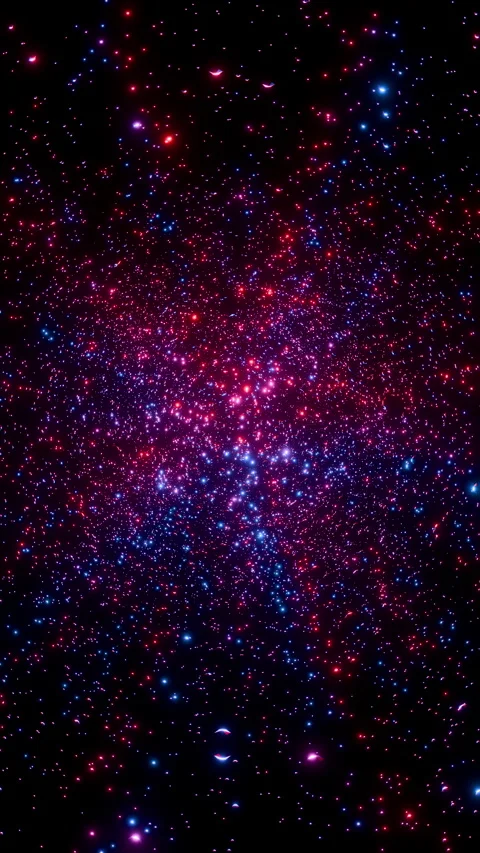 Vertical format of dynamic animation moving slowly through dense nebula of Stock-Footage 342840409