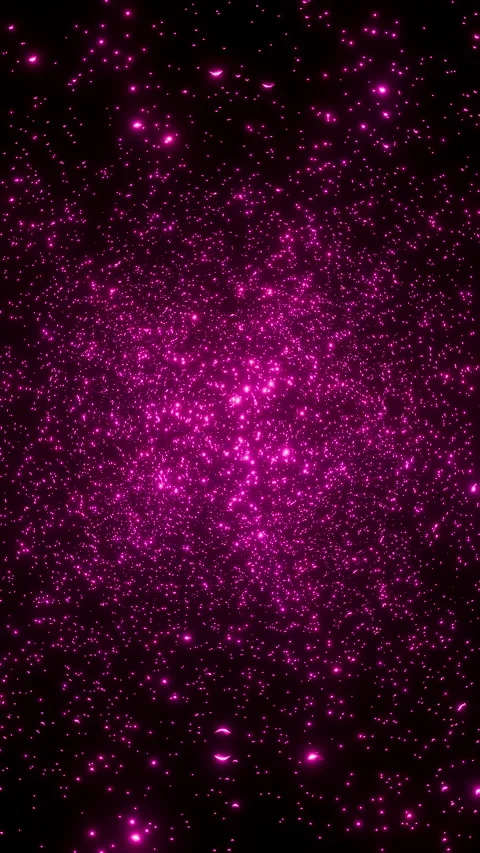 Vertical format of elegant animation moving slowly through dense pink nebula of Video stock 342679267