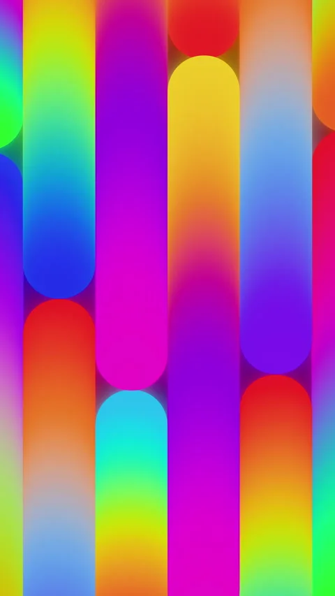 Vertical format of futuristic seamless loop animation with colorful neon capsule Video stock 341590281