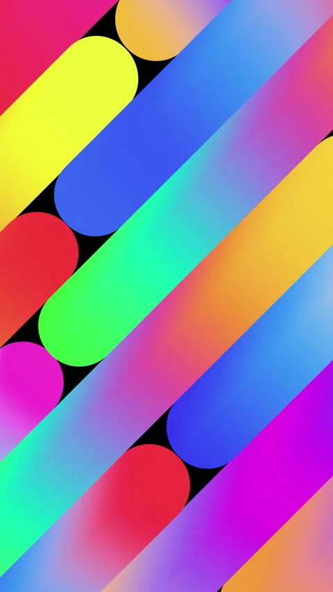 Vertical format of minimalist seamless loop animation with colorful sharp Video stock 341451814