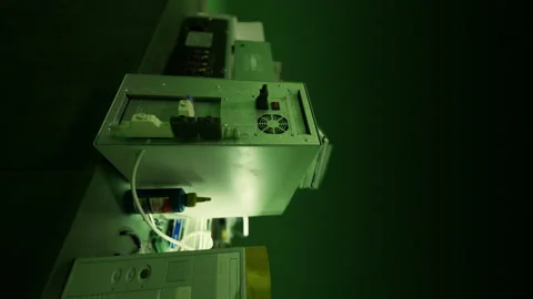 Vertical format of old vintage personal computer workspace Stock Footage 229719274