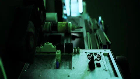 Vertical format of old vintage personal computer workspace Stock Footage 230148933