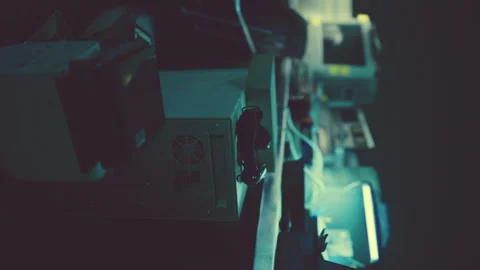 Vertical format of old vintage personal computer workspace Stock Footage 240830567
