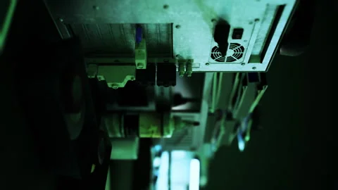 Vertical format of old vintage personal computer workspace Stock Footage 241790448