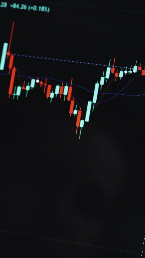 Vertical Format Video of Graph of crypto currency online. Quotes of eth and btc Stock Footage 305482591