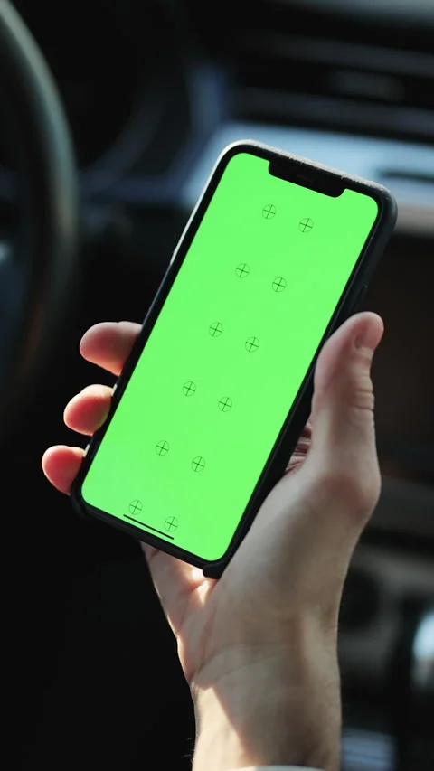 Vertical Format Video of Greenscreen Mockup for Tracking or Watching Advertising Stock Footage 304877332
