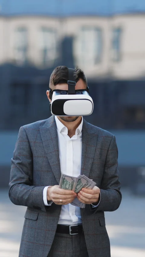 Vertical Format Video of Richness and success concept. New technology offers new Stock Footage 302805742