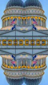 Vertical Four reflections of the dome of capital building Fotos de archivo