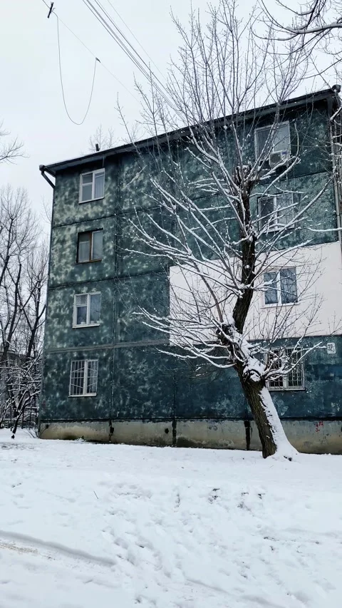 Vertical: Four-storey block of flats, side view Stock Footage 148333999