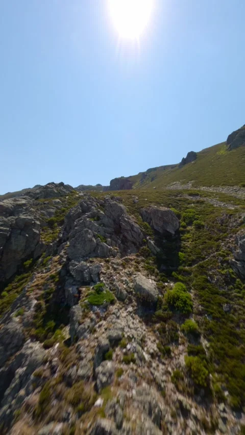 Vertical FPV Aerial Chase Mountain Terrain Cordillera Cantabrica Spain Stock Footage 340932469