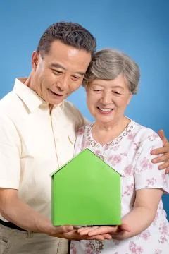 Vertical frame 60 + Retirement Portrait Luxx Put your arms around your Stock Photos