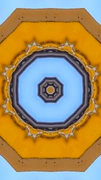 Vertical frame Abstract emlem made from yellow tractor arm Stock Photos