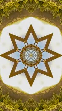 Vertical frame Angular star shape made from abstract wooden Chuppah photo from a Stock Photos