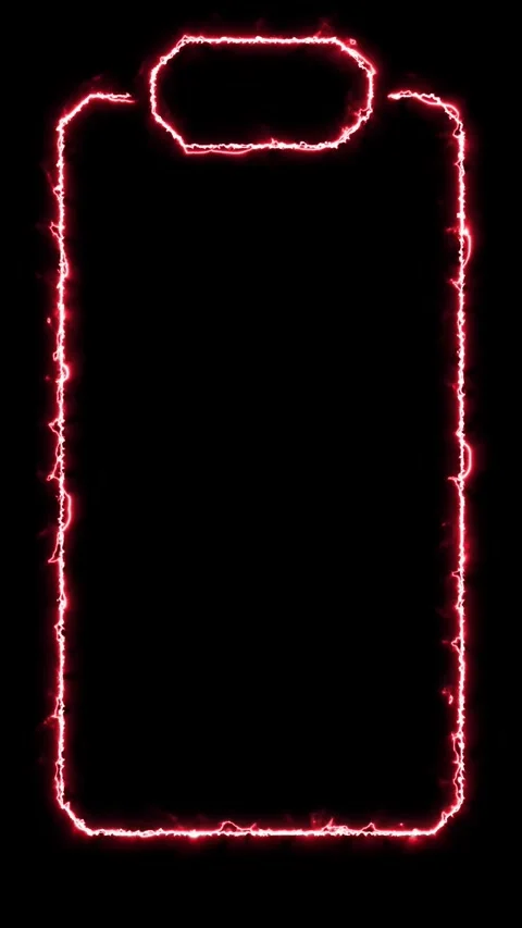 Vertical frame animated appearing electric fire glowing 4k black background. Stock Footage 346236346
