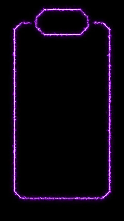 Vertical frame animated appearing purple electric glowing 4k black background Stockbeeldmateriaal 346236341