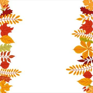 Vertical frame with autumn leaves Stock Illustration