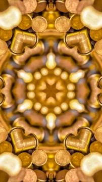 Vertical frame Bullets made into a star shaped fractal ball Foto stock