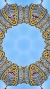 Vertical frame Circle made with decorative facade of capital Stock Photos