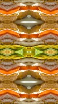 Vertical frame Four frames of a sandwich close up Stock Photos