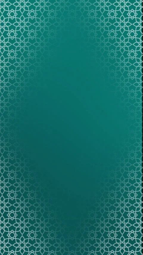 Vertical frame Islamic ornamental seamless pattern teal gradient color loop Stock Footage 304360593