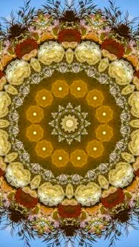 Vertical frame Large display of flowers in circular arrangement at wedding in 写真素材