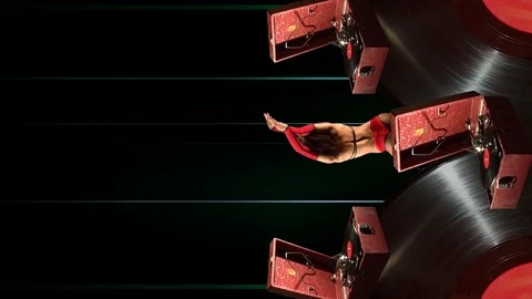 Vertical frame for mobile devices.Minimal animation design.Musical Poster.Retro Stock Footage 121197021