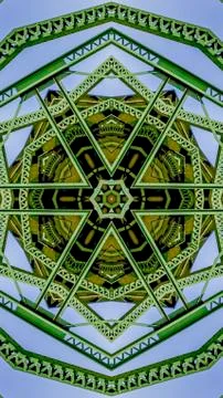Vertical frame Patterned cirlcular photo created from the shapes of a green Foto stock
